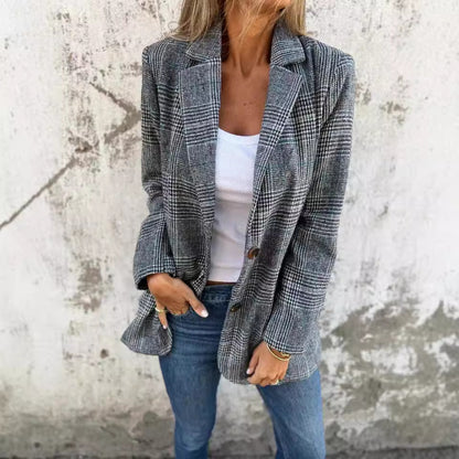 Veste à Carreaux à Style Unique